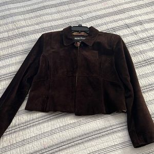 Beautiful cocoa-colored 100% leather, Kenneth Cole jacket.